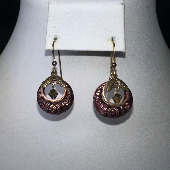Petite Boho Metal and zebras Dangle Earrings - Picture 1 of 7
